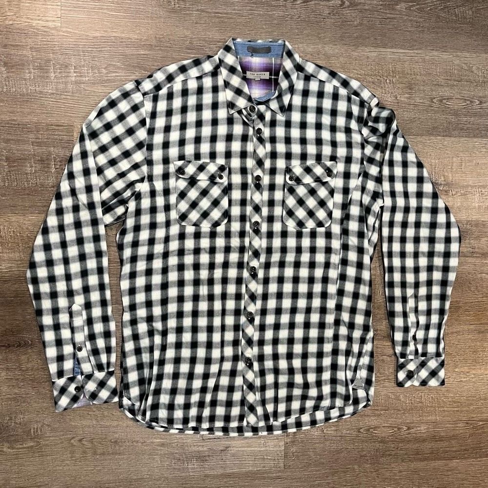 Ted Baker London Plaid Button Down Shirt Size Small